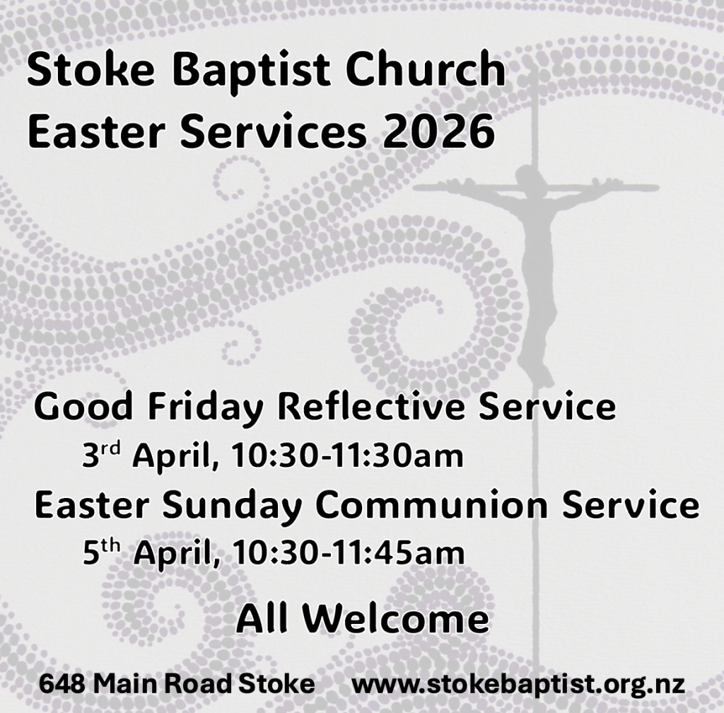 Good Friday Service 10:30am; Easter Sunday Service 10:30am
